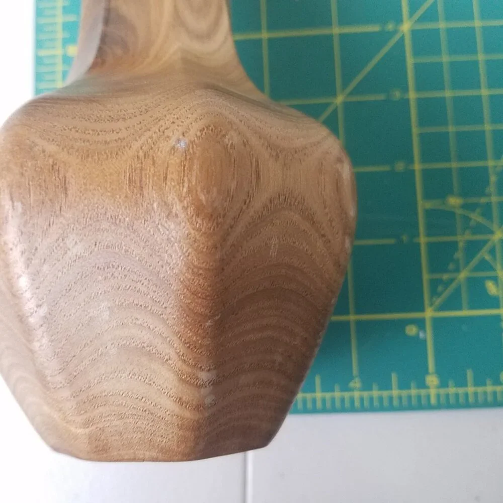 Hand Crafted Wooden Japanese‎ Flower Vase/candle holder, 8 X 4 Inches